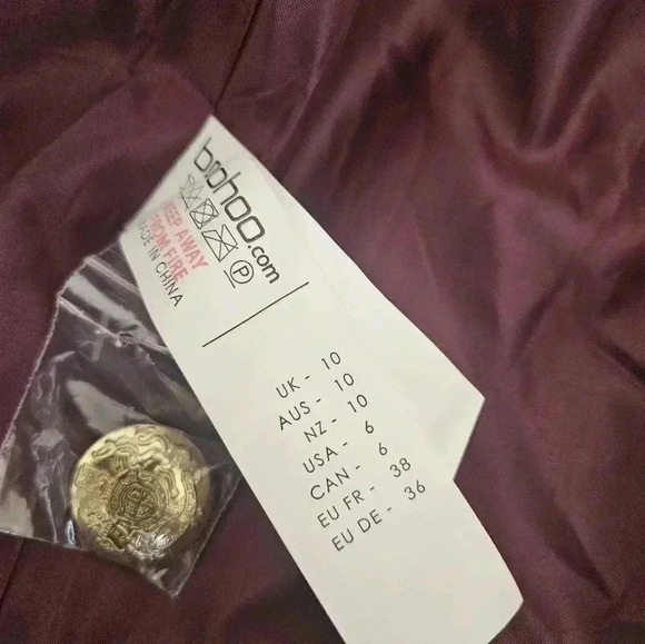 BooHoo Petite Kara Double Breasted Military Duster Size 6 - Picture 14 of 15